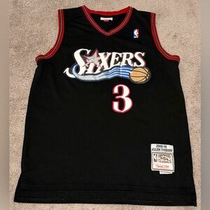 Allen Iverson 2000-2001 76ers Mitchell & Ness Black Swingman Jersey Size Large